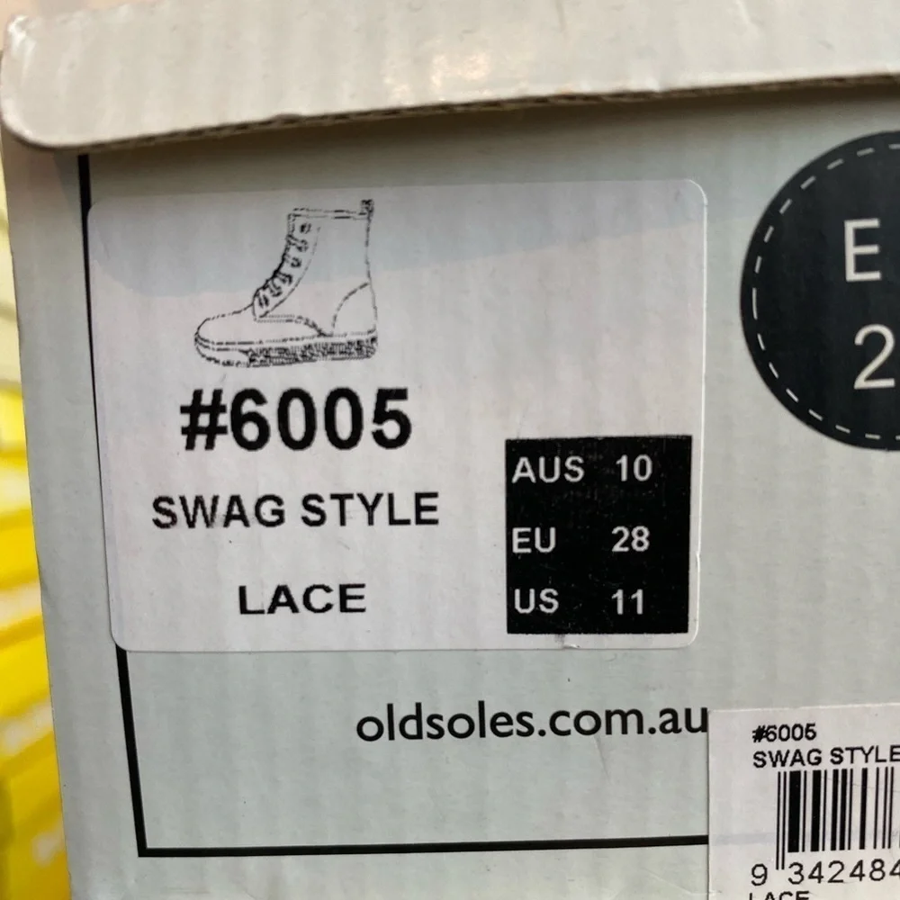 Old Soles Swag Style Boot Black Lace NWT
